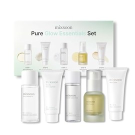 Pure Glow Essentials Set  Kit facial de viaje de 5 pasos, 5 piezas  Rutina coreana hidratante con centella y soja fermentada para piel sensible y...  