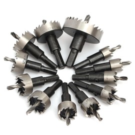 12PCS HSS Drill Bit Hole Saw Tooth Set Stainless Steel Metal Alloy Cutter 15-50mm