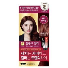 Elastine Salon de Color & Gray Hair Dyeing Cream, Wine Brown, 1 Piece / 엘라스틴 살롱 드 컬러 앤 새치 염색 크림, 와인브라운, 1개