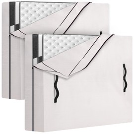 HOMESURE 2 Pack Mattress Bags for Moving and Storage with 8 Handles - Mattress Cover for Moving - Heavy Duty, Strong Zipper Closure, Moving Supplies & Moving Bag - Semi-Transparent, Queen