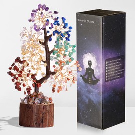 DUQGUHO Chakra Tree Crystal Tree for Positive Energy Healing Crystal Tree of Life 7 Chakra Crystal Tree Decor Meditation Office Decor Good Luck Gifts for Women & Mom