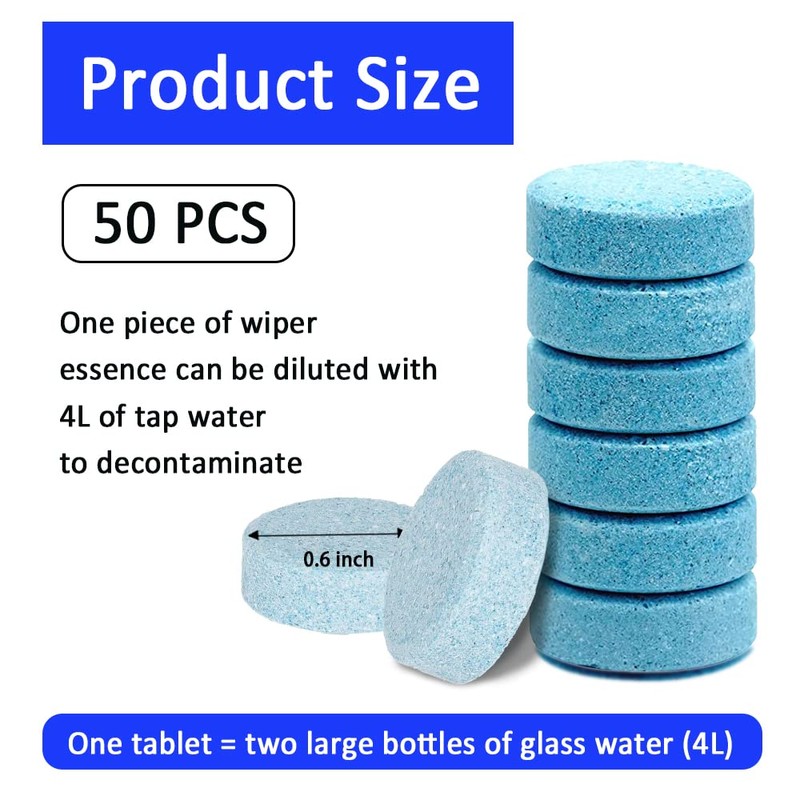 ASUBHA 50PCS Car Windshield Washer Fluid Tablets, Windshield Wipe Fluid,