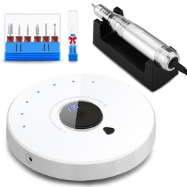 Enniewi Nail Cutter for Gel Nails 35000 U, Acrylic Nails, Manicure Pedicure Set, Professional Nail Cutter with LED Display and Pause Function, Bit Lock Design, Speeds and LED Display, White