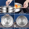 Steamer Pot for Cooking 11 inch, Steamer Pots 3-tier Multipurpose