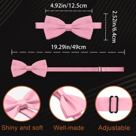 GHTIYLP Bow Ties for Men Pre-tied Mens Bow Tie Adjustable Clip on Bow Tie Formal Tuxedo Bowtie for Wedding Graduation (Pink)
