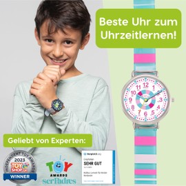 Kiddus Learning Watch for Children, Boys and Girls, Analogue Children's First Watch, 5 Years and Up, Hour and Minute Labelled
