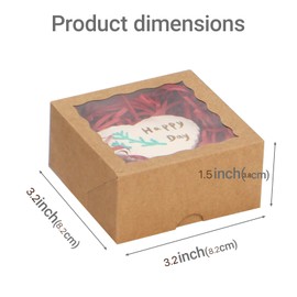 JCXGRVC 100PCS 3¼" x 3 ¼" x 1 ½"Small gift boxes Cookies Boxes Soap Boxes Chocolate Truffle Boxes for 4,Treat Boxes Donut Boxes Macaron Boxes Mini Bakery Boxes with Window Brownie Boxes