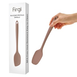 Platinum Silicone Spatula – BPA Free Silicone Spatula for Cooking – Heat Resistant Cooking Utensils for Non Stick Pans – One-Piece Spoonula for Baking, Mixing & More – Kitchen Scraper 9.3” Taupe Brown