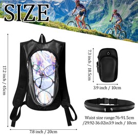 PANTIDE Cycling Hydration Backpack Set - Lightweight Festival Essential Water Bag Kits with Armband Phone Holder Waist Bag Women Man kid Water Backpack for Outdoor Running Climbing Hiking