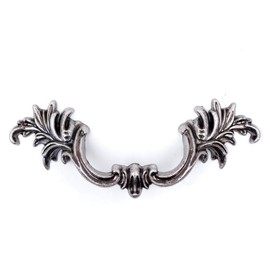 JETLAND French Provincial Drawer Pulls - 4-Pack, Aged Silver, 4" Hole Centers, Vintage Shabby Chic Pulls for Dresser Nightstand Cabinet, PW1618OS102