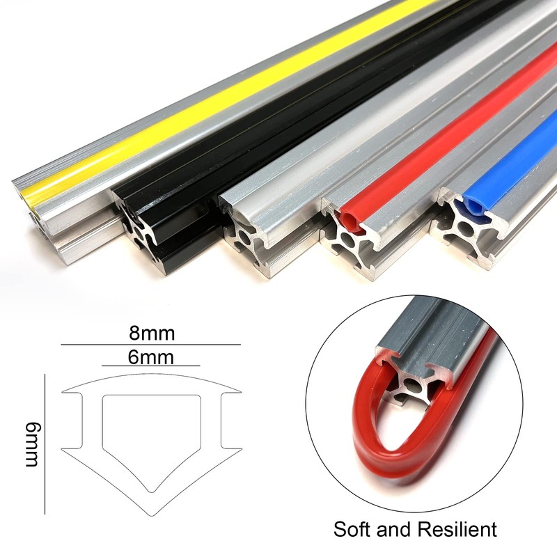 8Meters Dust Protection Soft Cover Seal Strip, 6mm Slot 20