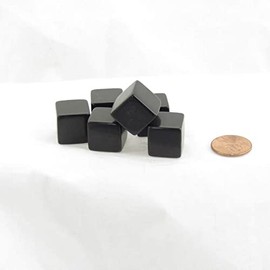 Black Blank Dice Cubes D6 16mm (5/8in) Set of 6 Wondertrail