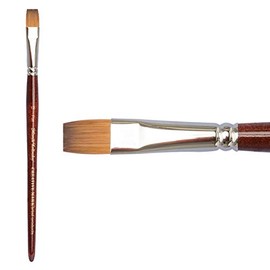 Mimik Synthetic Kolinsky Sable Paintbrushes, Professional Quality Artist Long Handle Brush for Oil & Acrylic Paint, Flat Size 12