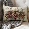 Fjfz Hello Winter Pine Cone Lumbar Decorative Throw Pillow Cover