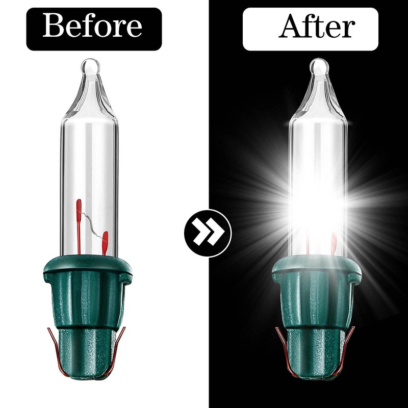 Mudder 200 Pieces 2.5v Replacement Winter Light Bulbs 50/100/150/200 Count