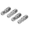 4Pcs Compression Tube Fitting Stainless Steel DoubleFerrule Converter Adapter(Ф4/Ф6 )