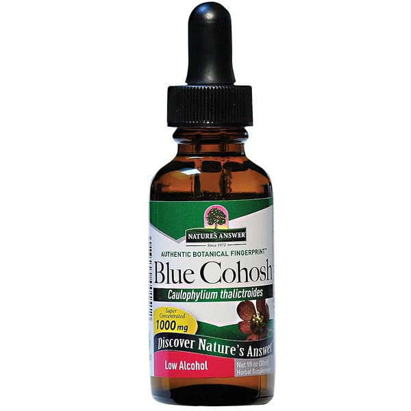 Nature's Answer Blue Cohosh Root with Organic Alcohol, 1-Fluid Ounce | Childbirth Support | Hot Flash Reliever Menopausal Aid | Women's Health