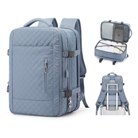 Large Travel Backpack for Women Men Airline Approved,Waterproof Laptop Carry on Backpack,Gym Hiking Backpack, Personal Item Size College Work Backpack Casual Daypack Rucksack Expandable,Jewel Blue