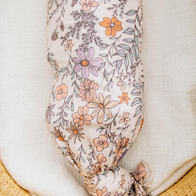 Large Premium Knit Baby Swaddle Receiving Blanket Flora by Copper