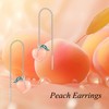 Peach Earrings Sterling Silver Peach Threader Earrings Fruit Jewelry For