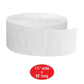 FR Festive Crepe Streamer (white) Party Accessory  (1 count) (1/Pkg)