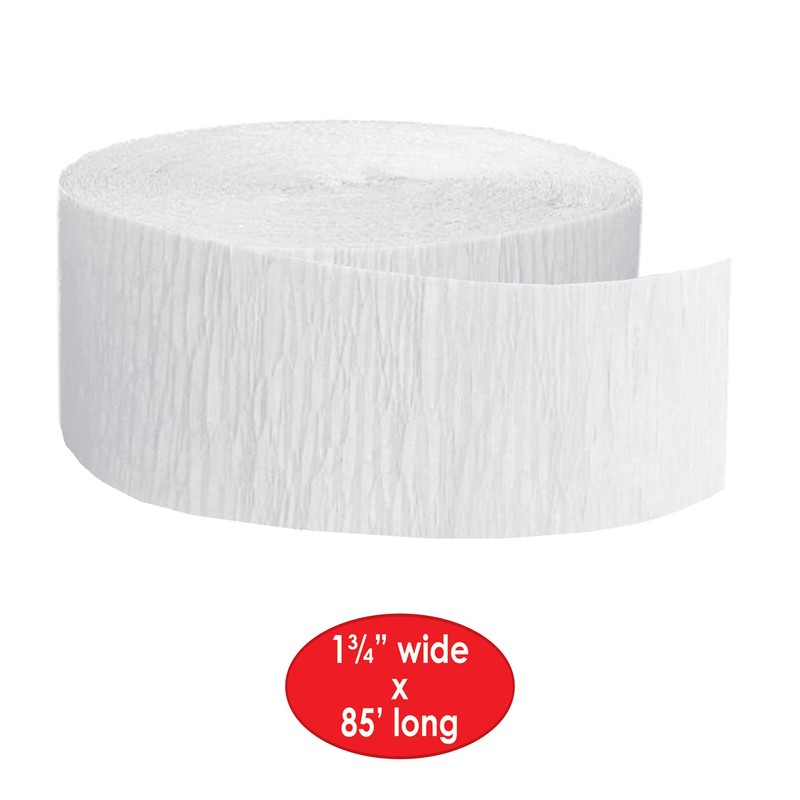 FR Festive Crepe Streamer (white) Party Accessory (1 count) (1/Pkg)