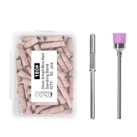 MAGITWAY 50PCS Super Long Small Sanding Bands for Nail Drill with 3.1MM Mandrel Nail Drill Bits, 180 Fine Grit Nail File Sanding Bands for Acrylic Nails Gel Manicure Pedicure (little Pink)