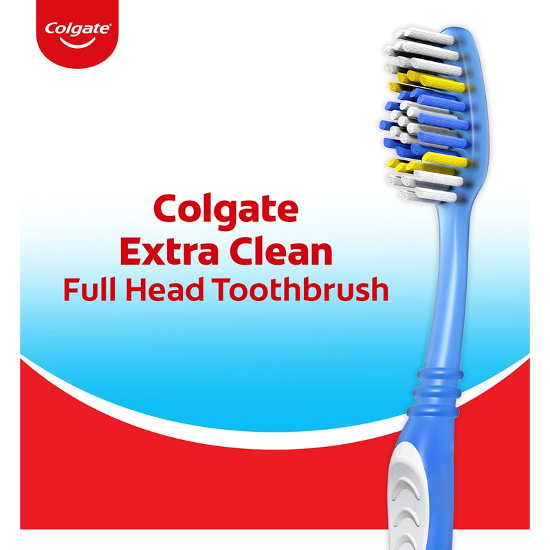 Colgate Extra Clean Full Head Toothbrush, Soft, 6 Pack