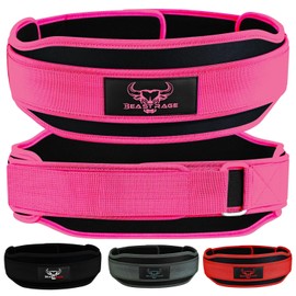 Weight Lifting Belt Double Strength 5.5cm Padded Neoprene Back Gym Bodybuilding Deadlift Training Fitness Workout Belt Men Women Lumbar Support XL