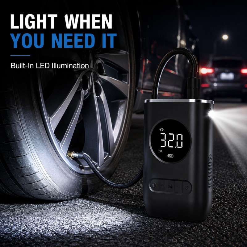 Portable Tire Inflator for Cars & Bikes – 150 PSI