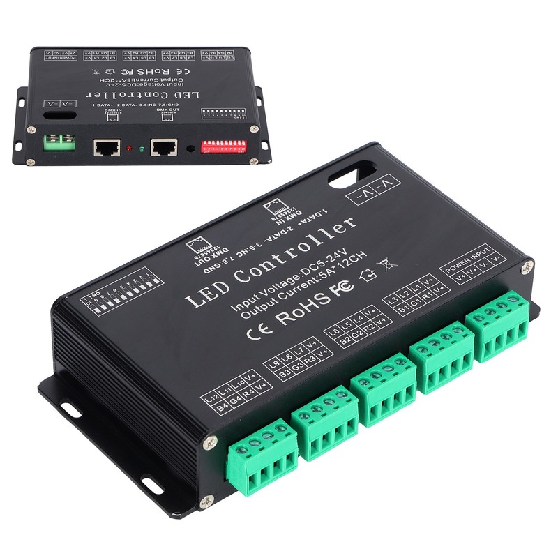 12 Channel DMX Constant Decoder RGB LED Light Strip Controller