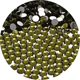 NCB 1500pcs Flatback Round Glass Nail Art Rhinestones Crystal for DIY Making Accessories Shoes, Clothes, Face Art, Bags, Manicure (Olivine, SS20 1500pcs)