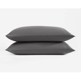 Luff Bamboo Silk Pillowcases - Organic, Hypoallergenic, Cooling, and Eco-Friendly - Ultra Soft for Beauty Sleep, Healthy Hair & Glowing Skin - Dark Grey (Pack of 2)