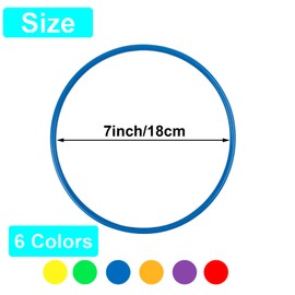 Pack of 24 Plastic Toss Rings for Ring Toss Game, Small Toss Rings Indoor, Outdoor, Children's Target Practice Games, Party Favour Games, Carnival, Garden (6 Colours - 18 cm)