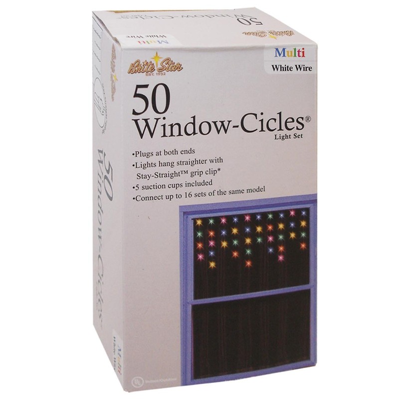 Brite Star 50ct Window Icicle Light, 50 Count, Multicolor