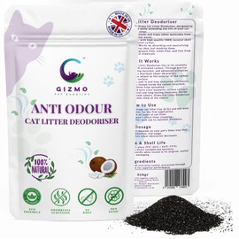 Gizmo Pet Supplies Cat Litter Freshener – Organic and All-Natural Cat Litter Odour Eliminator– Planet-Friendly Pet Litter Deodorizer – Non-Scented Odour Neutralizer – Pack of 2-2x250gr