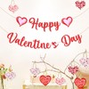 Happy Valentines Day Banner Red Glittery Paper Decorations Felt Garland