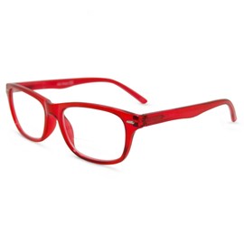 In Style Eyes Seymore Retro Bifocal Reading Glasses - Bifocal Readers for Women and Men, Non-progressive, Adaptive Spring Hinges - Clear Red, 2.25x