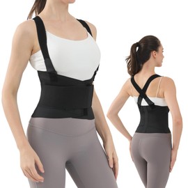 Lixinsunbu Rückenbandage für Rückenschmerzen, industrielle Rückenbandage mit Schultergurten für Schmerzen im unteren Rücken, Hebearbeiten, Bandscheibenvorfall, passend für Männer und Frauen