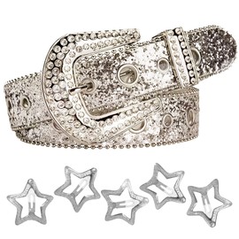 BDSHUNBF Rhinestone Belt, Leather Belt, Western Cowgirl, Bling Studded, Studded Belt, Cowgirl Cowboy, Rhinestone Belt for Women, Fashion Rhinestone Belt for Dress Jeans