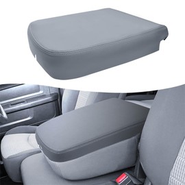 KBH Center Console Armrest Cover Replacement for Dodge Ram 2002 2003 2004 2005 2006 2007 2008, Jump Seat, Vinyl Leather Arm Rest Upholstery, Medium Slate Gray