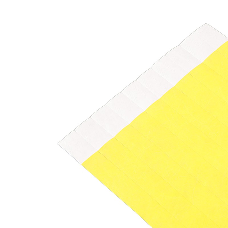 500PCS Paper Wristband Yellow Bracelets Disposable Waterproof Tear Resistant Paper