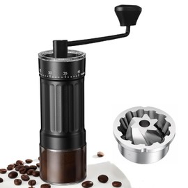 Mini Manual Coffee Grinder with CNC Stainless Steel Conical Burr & 40 Adjustable Settings, Portable Hand Coffee Bean Mill with 30g Capacity & Crank, Great for Travel, Camping, Espresso, Pour Over, etc