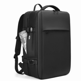 Vacuum Seal Travel Backpack 60L Expandable Air Compression System, Water Resistant Airline Approved Carry-On Suitcase Luggage, Black - Vacuum Pump Included