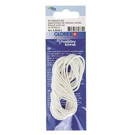 GLOREX 6 8620 5 Kerzendocht Größe 05, 3 m, Docht, weiß, Taille 5