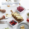 YEUIKERR Set of 3 Ceramic Berry Basket Square Fruit Bowls
