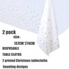 2Pcs 137*274cm White and Silver Disposable TableCloths Party Paper Plastic