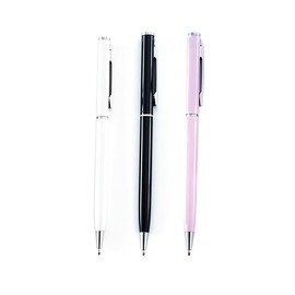 Rollerball Pen 1.0mm Tip 3 Pack Metal Black Ink Gel Pen Business Pen for Work School Stationery - White/Black/Pink
