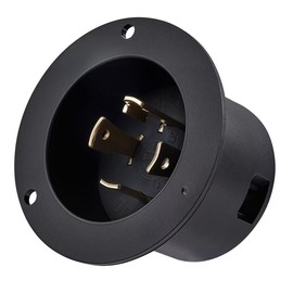 TAYMATIC NEMA L14-30 Flanged Inlet Generator Plug with Dust Cover, 30Amp 125/250-Volt,7500W, 30Amp Generator Power Inlet Receptacle with 4 Prong L14-30P Male Plug