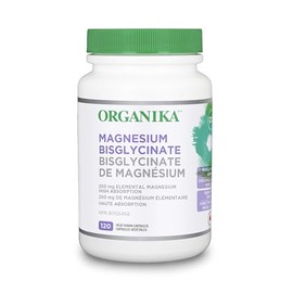 Organika Organika Canadian-Made Magnesium Bisglycinate - 200mg, High Absorption, Muscle Recovery, Heart Support, 120vcaps